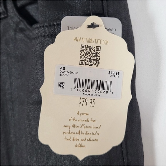 Altar’d State Clara coated black high rise flare jeans size 29 - Picture 2 of 5